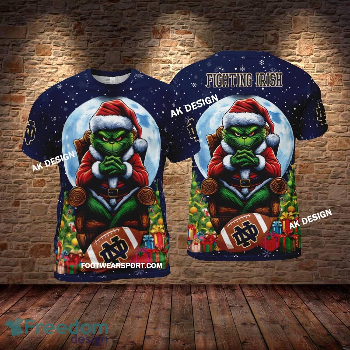 Grinch Christmas Notre Dame Fighting Irish Hoodie AOP, Tshirt, 3D Sweater image Grinch Christmas Notre Dame Fighting Irish Hoodie AOP, Tshirt, 3D Sweater - Grinch Christmas Notre Dame Fighting IrishHoodie AOP, Tshirt, 3D Sweater AOP Photo 2