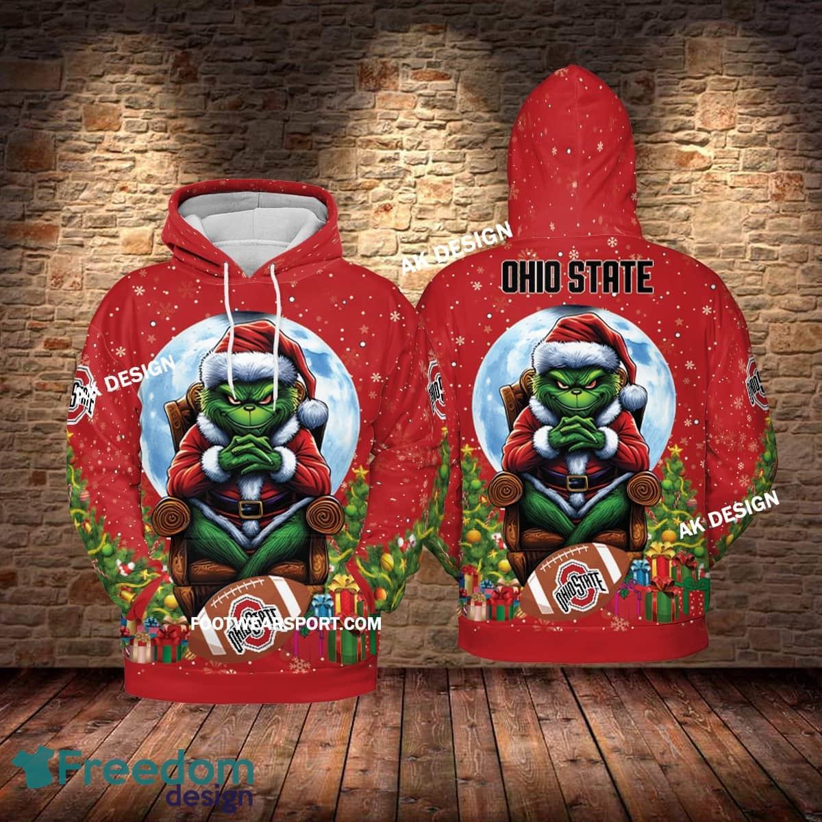Grinch Christmas Ohio State Buckeyes Hoodie AOP, Tshirt, 3D Sweater image Grinch Christmas Ohio State Buckeyes Hoodie AOP, Tshirt, 3D Sweater - Grinch Christmas Ohio State BuckeyesHoodie AOP, Tshirt, 3D Sweater AOP Photo 1