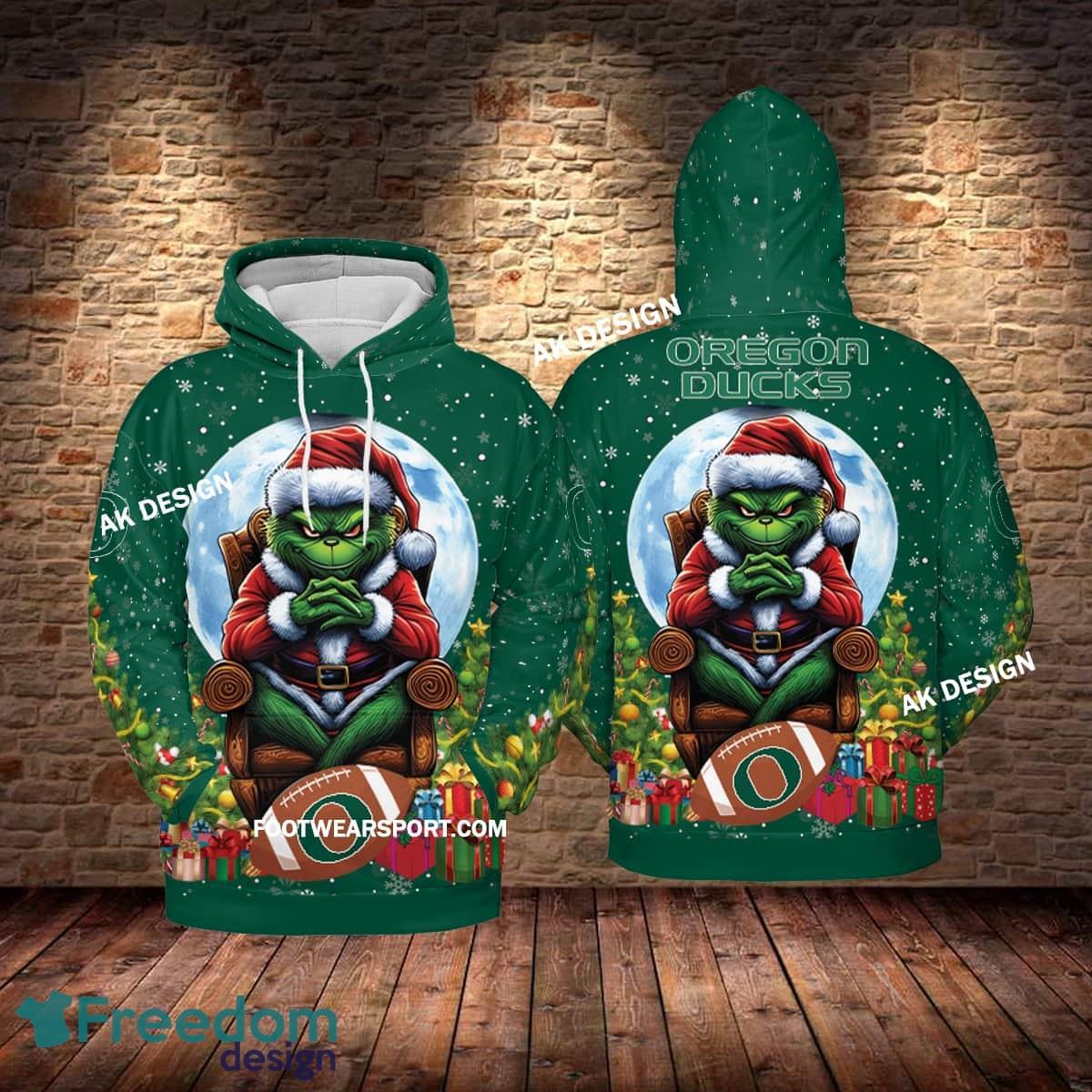 Grinch Christmas Oregon Ducks Hoodie AOP, Tshirt, 3D Sweater image Grinch Christmas Oregon Ducks Hoodie AOP, Tshirt, 3D Sweater - Grinch Christmas Oregon DucksHoodie AOP, Tshirt, 3D Sweater AOP Photo 1