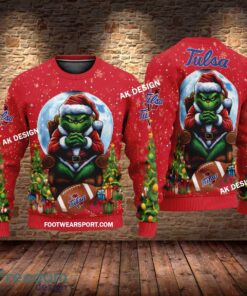 Grinch Christmas Tulsa Golden Hurricane Hoodie AOP, Tshirt, 3D Sweater - Grinch Christmas Tulsa Golden HurricaneHoodie AOP, Tshirt, 3D Sweater AOP Photo 3