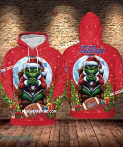 Grinch Christmas Tulsa Golden Hurricane Hoodie AOP, Tshirt, 3D Sweater