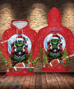 Grinch Christmas Wisconsin Badgers Hoodie AOP, Tshirt, 3D Sweater Grinch Christmas Wisconsin Badgers Hoodie AOP, Tshirt, 3D Sweater