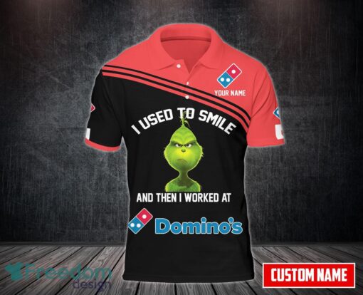 Grinch Domino's Pizza Team Working Shirt 3D Polo Shirt Golf Polo Custom Name Product Photo 1