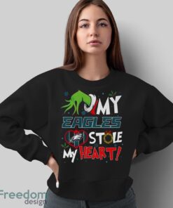 Grinch Hand My Philadelphia Eagles Stole My Heart Christmas Shirt Graphic - Sweatshirt