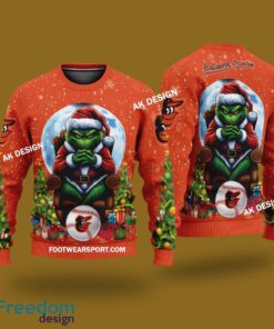 Grinch King Team Baltimore Orioles 3D Tshirt, Hoodie AOP, Sweater Gfit Christmas - Grinch Team Baltimore Orioles 3D Tshirt, Hoodie AOP, Sweater Gfit Christmas Photo 3