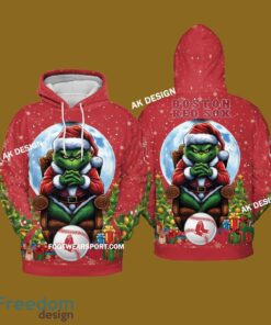 Grinch King Team Boston Red Sox 3D Tshirt, Hoodie AOP, Sweater Gfit Christmas - Grinch Team Boston Red Sox 3D Tshirt, Hoodie AOP, Sweater Gfit Christmas Photo 2