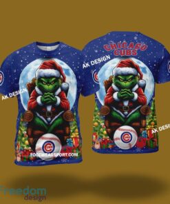 Grinch King Team Chicago Cubs 3D Tshirt, Hoodie AOP, Sweater Gfit Christmas