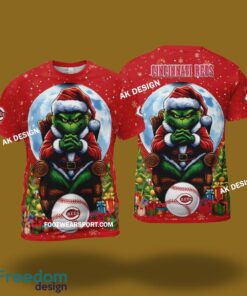 Grinch King Team Cincinnati Reds 3D Tshirt, Hoodie AOP, Sweater Gfit Christmas