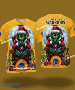 Grinch King Team Golden State Warriors 3D Tshirt, Hoodie AOP, Sweater Gfit Christmas