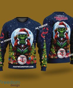 Grinch King Team Minnesota Twins 3D Tshirt, Hoodie AOP, Sweater Gfit Christmas - Grinch Team Minnesota Twins 3D Tshirt, Hoodie AOP, Sweater Gfit Christmas Photo 3