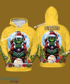 Grinch King Team Pittsburgh Pirates 3D Tshirt, Hoodie AOP, Sweater Gfit Christmas - Grinch Team Pittsburgh Pirates 3D Tshirt, Hoodie AOP, Sweater Gfit Christmas Photo 2