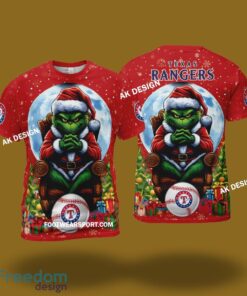 Grinch King Team Texas Rangers 3D Tshirt, Hoodie AOP, Sweater Gfit Christmas