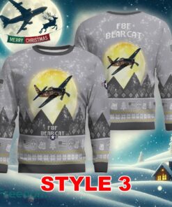 Grumman F8F Bearcat Aircraft Moonlight Multi Color Ugly Xmas Sweater Gift Holidays - Grumman F8F Bearcat Aircraft Moonlight Ugly Christmas Sweater_13