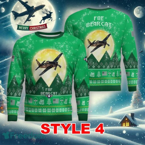 Grumman F8F Bearcat Aircraft Moonlight Multi Color Ugly Xmas Sweater Gift Holidays - Grumman F8F Bearcat Aircraft Moonlight Ugly Christmas Sweater_16