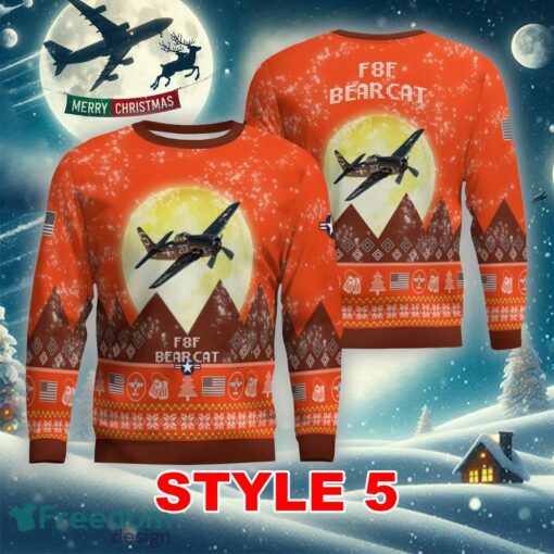 Grumman F8F Bearcat Aircraft Moonlight Multi Color Ugly Xmas Sweater Gift Holidays - Grumman F8F Bearcat Aircraft Moonlight Ugly Christmas Sweater_25