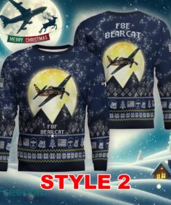 Grumman F8F Bearcat Aircraft Moonlight Multi Color Ugly Xmas Sweater Gift Holidays - Grumman F8F Bearcat Aircraft Moonlight Ugly Christmas Sweater_7