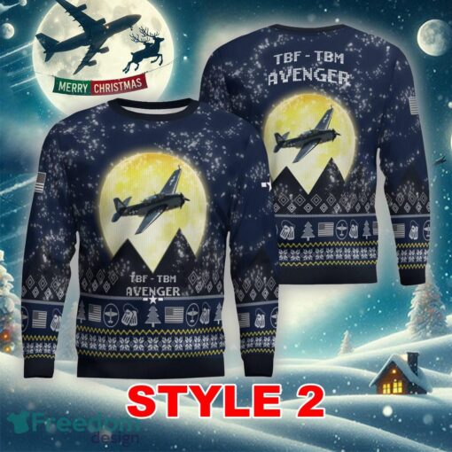 Grumman TBF - TBM Avenger Aircraft Moonlight Multi Color Knitted Christmas Sweater AOP Gift Holidays - Grumman TBF - TBM Avenger Aircraft Moonlight Ugly Christmas Sweater_11