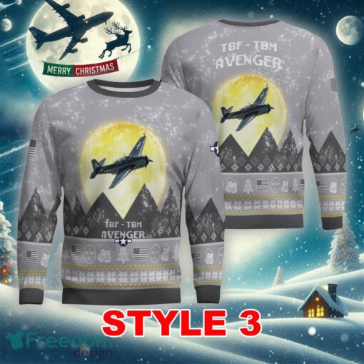 Grumman TBF - TBM Avenger Aircraft Moonlight Multi Color Knitted Christmas Sweater AOP Gift Holidays - Grumman TBF - TBM Avenger Aircraft Moonlight Ugly Christmas Sweater_21