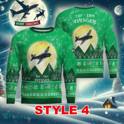 Grumman TBF - TBM Avenger Aircraft Moonlight Multi Color Knitted Christmas Sweater AOP Gift Holidays - Grumman TBF - TBM Avenger Aircraft Moonlight Ugly Christmas Sweater_26