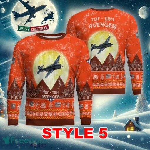 Grumman TBF - TBM Avenger Aircraft Moonlight Multi Color Knitted Christmas Sweater AOP Gift Holidays - Grumman TBF - TBM Avenger Aircraft Moonlight Ugly Christmas Sweater_41