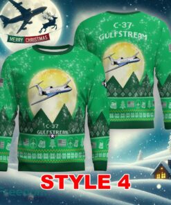 Gulfstream C-37 C37 Aircraft Moonlight Multi Color Ugly Christmas Sweater Gift For Men And Women - Gulfstream C-37 C37 Aircraft Moonlight Ugly Christmas Sweater_11