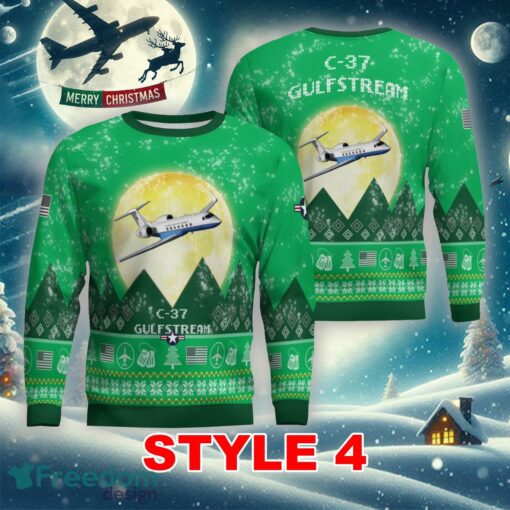 Gulfstream C-37 C37 Aircraft Moonlight Multi Color Ugly Christmas Sweater Gift For Men And Women - Gulfstream C-37 C37 Aircraft Moonlight Ugly Christmas Sweater_11