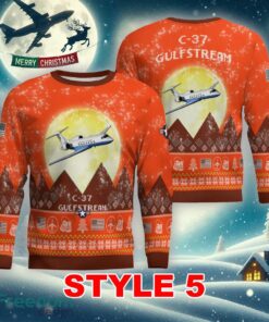 Gulfstream C-37 C37 Aircraft Moonlight Multi Color Ugly Christmas Sweater Gift For Men And Women - Gulfstream C-37 C37 Aircraft Moonlight Ugly Christmas Sweater_17