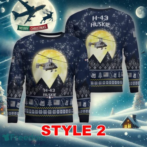 H-43 Huskie H43 Aircraft Moonlight Multi Color Ugly Christmas Sweater Gift Holidays - H-43 Huskie H43 Aircraft Moonlight Ugly Christmas Sweater_7