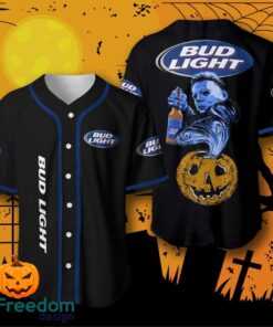 Halloween Costume Horror Bud Light Michael Myers Baseball Jersey Halloween Shirt For Men Women