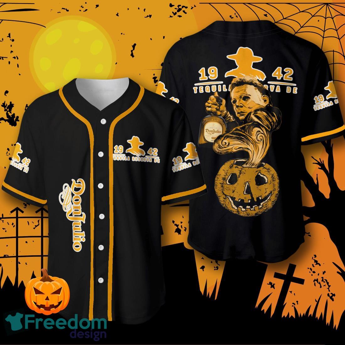 Halloween Costume Horror Don Julio Michael Myers Baseball Jersey Halloween Shirt For Men Women image Halloween Costume Horror Don Julio Michael Myers Baseball Jersey Halloween Shirt For Men Women Product Photo 1