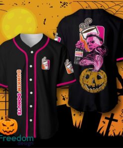 Halloween Costume Horror Dunkin Donuts Michael Myers Baseball Jersey Halloween Shirt For Men Women