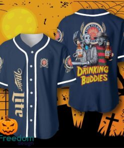 Halloween Horror Freddy And Jason Miller Lite Drinking Buddies Baseball Jersey Halloween Shirt For Men Women