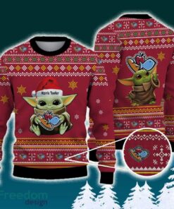 Harris Teeter Baby Yoda Santa Hat Funny Brands Logo 3D Sweater For Men Women Fans Gift Christmas