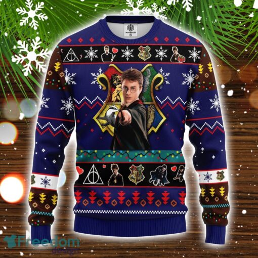 Harry Potter Ugly Christmas Sweater Blue 1- Amazing Gift Christmas Gift Product Photo 1