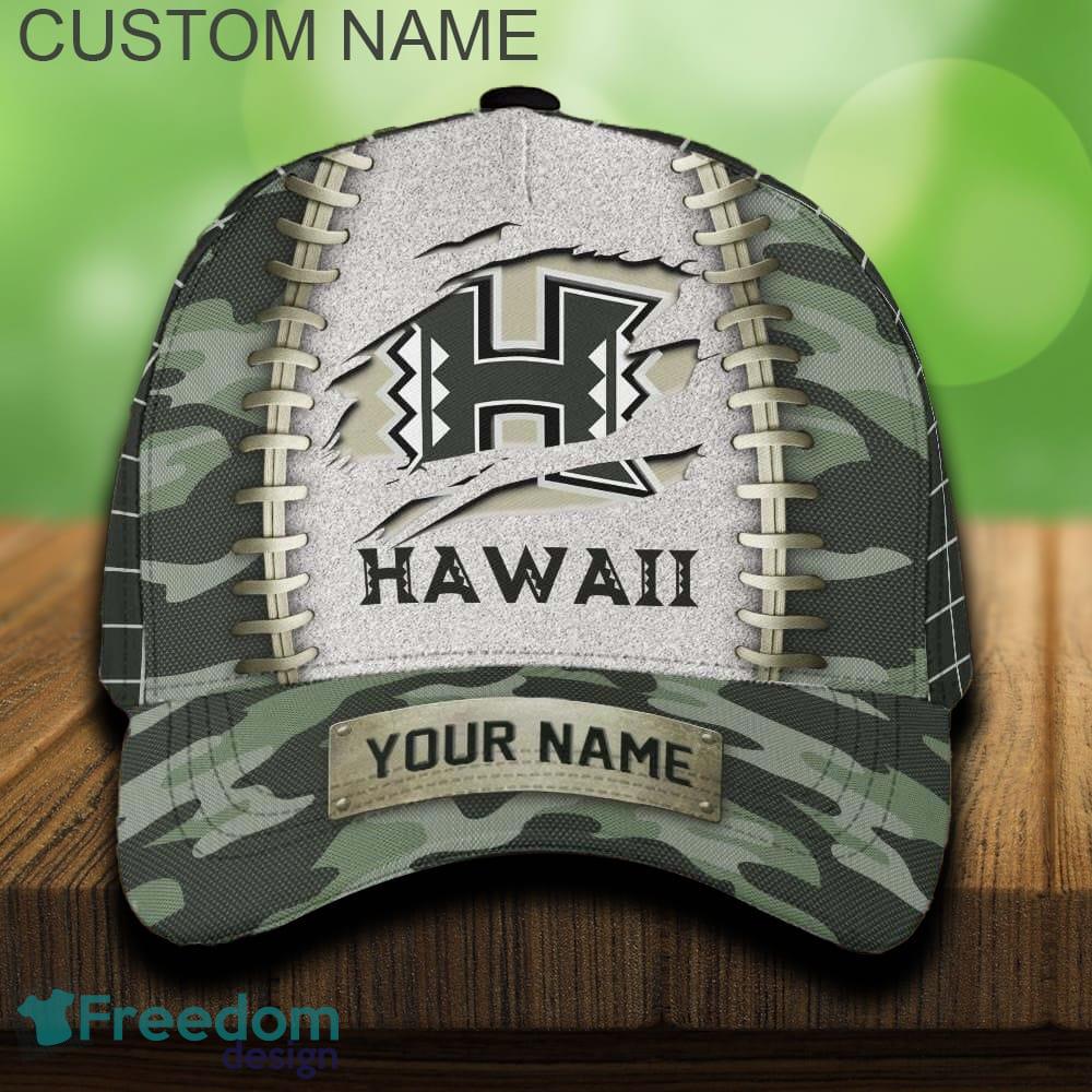 Hawaii Rainbow Warriors 3D Hat And Cap Beach Design Camo Green For Fans Gift Custom Name image Hawaii Rainbow Warriors 3D Hat And Cap Beach Design Camo Green For Fans Gift Custom Name - Hawaii Rainbow Warriors 3D Hat And Cap Camo_1