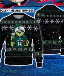 Hawaii Rainbow Warriors 3D Ugly Christmas Sweater Grinch Funny Custom Number And Name