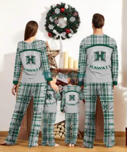 Hawaii Rainbow Warriors Custom Name Pajamas Set For Family Sport Team Pajamas Christmas Gift Product Photo 2