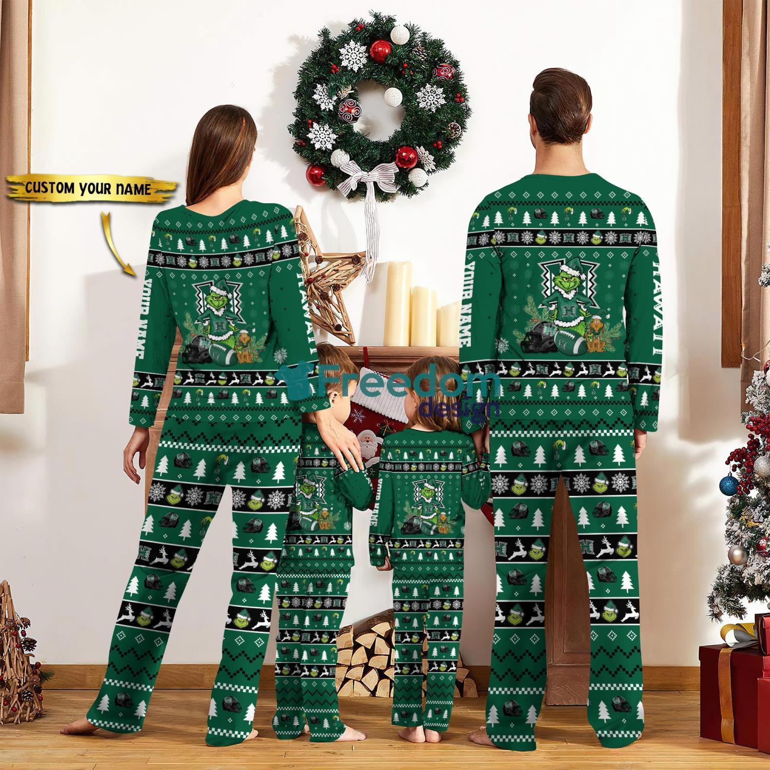 Hawaii Rainbow Warriors Pajamas Sport Team Pajama Set Christmas Gift For Family Custom Name Unique Gift image Hawaii Rainbow Warriors Pajamas Sport Team Pajama Set Christmas Gift For Family Custom Name Unique Gift Product Photo 2