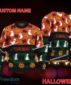 Hawaii Rainbow Warriors Personalized Halloween Ugly Christmas Sweater For Fans