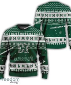 Hawaii Rainbow Warriors Xmas Pattern Ugly Christmas Sweater For Fans