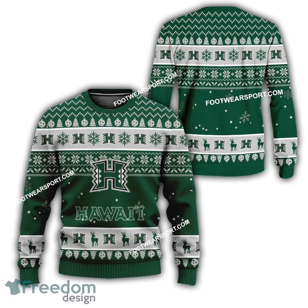 Hawaii Rainbow Warriors Xmas Pattern Ugly Christmas Sweater For Fans image Hawaii Rainbow Warriors Xmas Pattern Ugly Christmas Sweater For Fans - Hawaii Rainbow Warriors Xmas Pattern Ugly Christmas Sweater For Fans