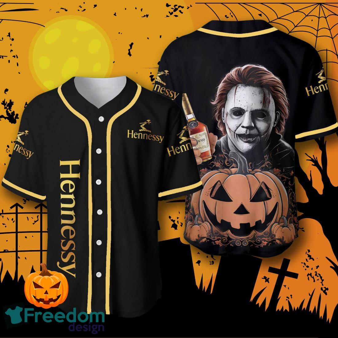 Hennessy Michael Myers Halloween Costume Baseball Jersey For Men And Women image Hennessy Michael Myers Halloween Costume Baseball Jersey For Men And Women Product Photo 1