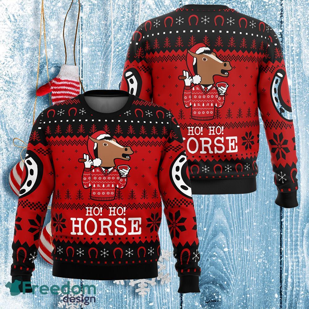 Ho! Ho! Horse Bojack Horseman Ugly Sweater Gift For Christmas image Ho! Ho! Horse Bojack Horseman Ugly Sweater Gift For Christmas - Ho! Ho! Horse Bojack Horseman Ugly Sweater Gift For Christmas