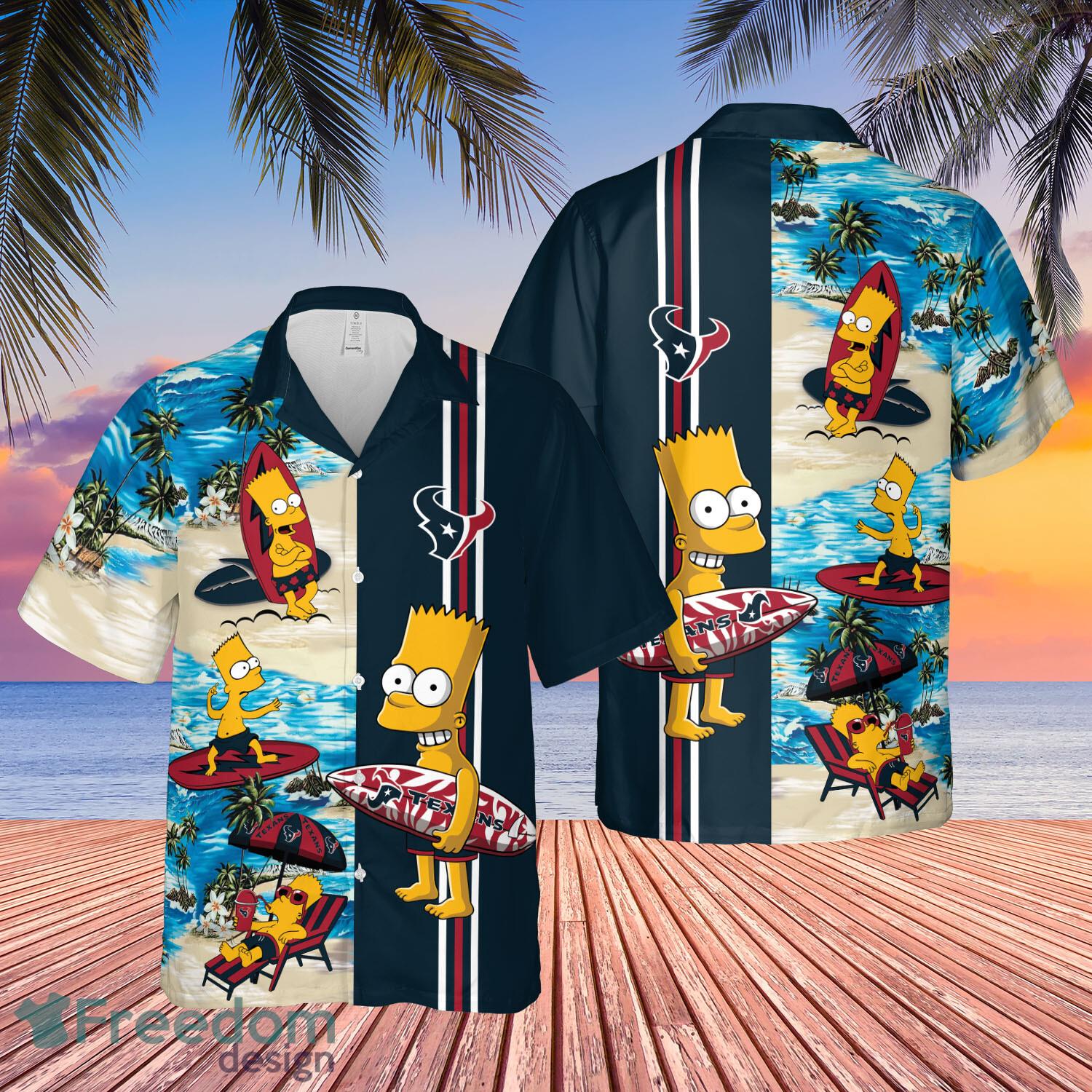 Houston Texans Bart Simpson Hawaiian Shirt Funny For Men Women Fans image Houston Texans Bart Simpson Hawaiian Shirt Funny For Men Women Fans - Houston Texans Bart Simpson Hawaiian Shirt Funny For Men Women Fans