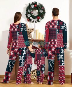 Houston Texans Pajamas Set Christmas snowflake pattern Cute Pajamas For Family Christmas Gift Ideas Custom Name Product Photo 2