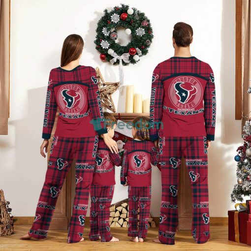 Houston Texans Pajamas Set Gift For Family Custom Name Football Team Christmas Holiday Gift Product Photo 2