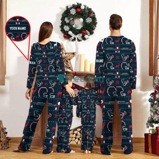 Houston Texans Sport Team Logo Pajamas Set Family Christmas Gift Custom Name Special Gift Product Photo 2