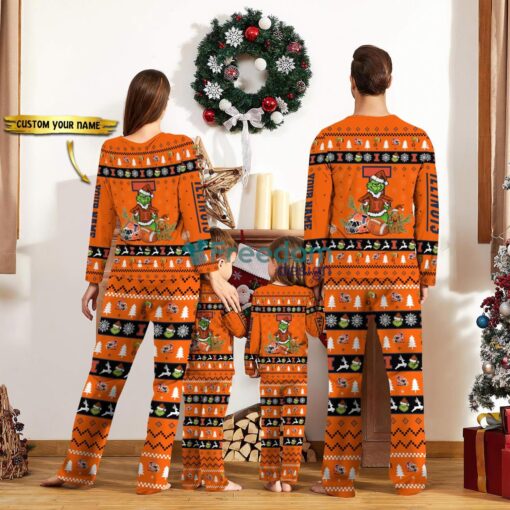 Illinois Fighting Illini Pajamas Sport Team Pajama Set Christmas Gift For Family Custom Name Unique Gift Product Photo 2