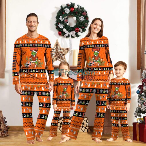 Illinois Fighting Illini Pajamas Sport Team Pajama Set Christmas Gift For Family Custom Name Unique Gift Product Photo 1