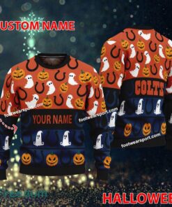 Indianapolis Colts Custom Name Halloween Ugly Christmas Sweater For Fans